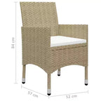 vidaXL Set da pranzo da giardino 3 pezzi per patio esterno - Beige
