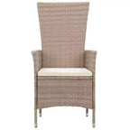 vidaXL Set da pranzo Beige Legno massello di acacia, polyrattan, Cuscini in poliestere