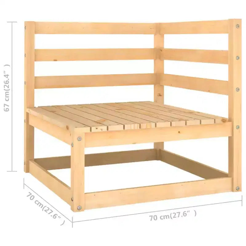 vidaXL Set Salotto da Giardino Legno Naturale, Grigio Legno massello di pino, 100% poliestere
