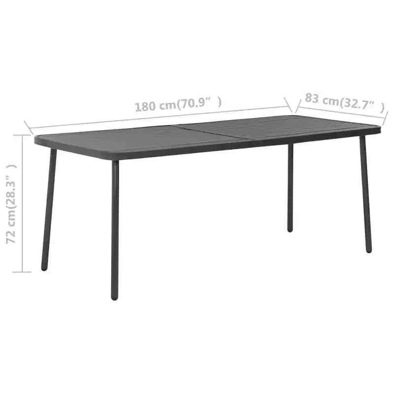 vidaXL Set da pranzo da esterno Tavolo e sedie Set mobili da esterno in acciaio grigio scuro