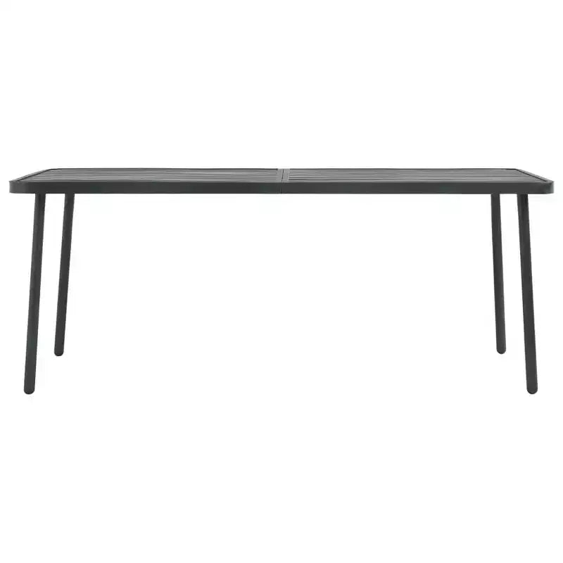 vidaXL Set da pranzo da esterno Tavolo e sedie Set mobili da esterno in acciaio grigio scuro