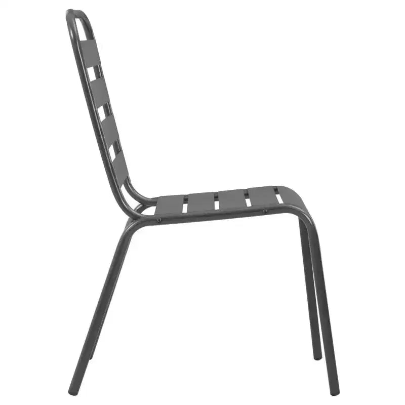 vidaXL Set da pranzo da esterno Tavolo e sedie Set mobili da esterno in acciaio grigio scuro