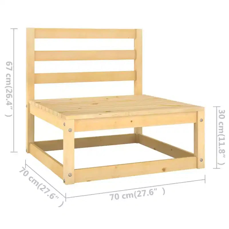 vidaXL Salotto da Giardino in Legno Pino Naturale, Cuscini Grigio