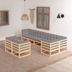 vidaXL Set divani da giardino legno naturale