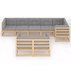 vidaXL Set divani da giardino legno naturale