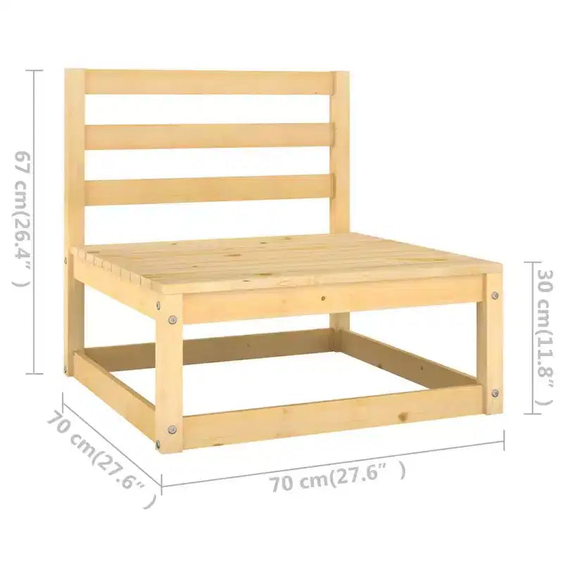 vidaXL Set Mobili da Giardino 12 pz Divano Sezionale Esterno Legno Massello Pino - Naturale con Cuscini
