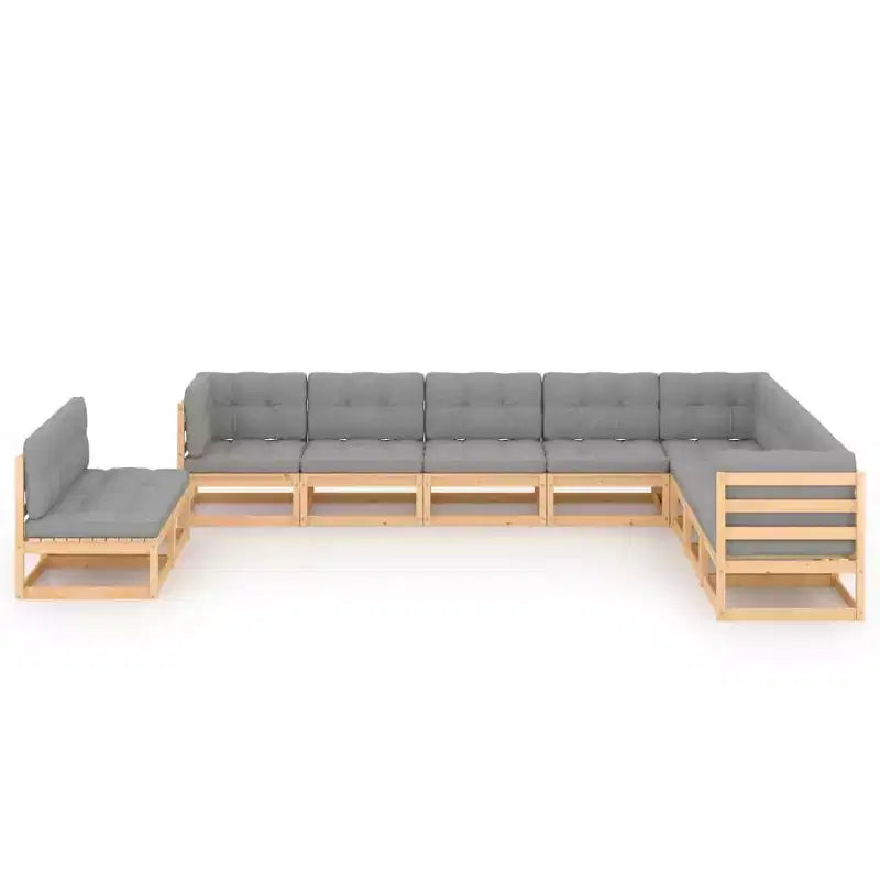 vidaXL Set Salotto da Giardino Moduli Quadrati da 70 cm in Pino Massiccio Naturale