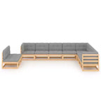 vidaXL Set Salotto da Giardino Moduli Quadrati da 70 cm in Pino Massiccio Naturale