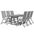 vidaXL Solid Wood Acacia Patio Dining Set 7 Piece Garden Seat, Rectangular, Outdoor