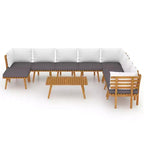 vidaXL Set di Divani da Esterno Modulari con Cuscini, in Legno Massello di Acacia