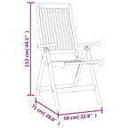 vidaXL Salon de jardin en bois d'eucalyptus massif avec chaises inclinables et trou pour parasol - Ensemble de salle à manger d'extérieur, style rustique marron