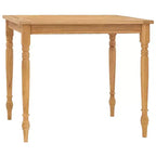 vidaXL Salon de jardin – Ensemble de patio 3 pièces, bois de teck massif, table carrée, style rétro, chaises rembourrées, coussins gris foncé
