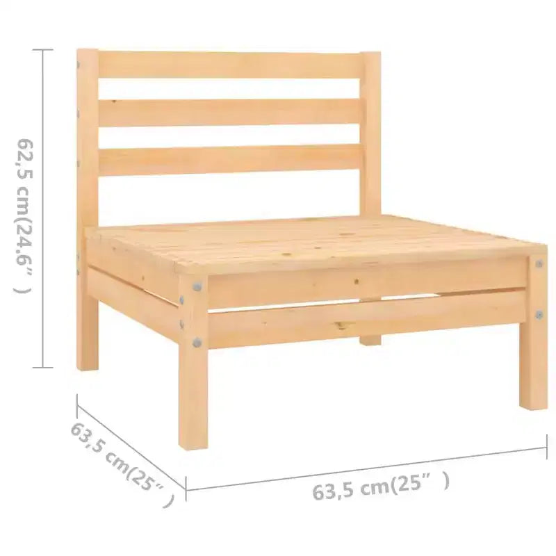 vidaXL Set divani da giardino Marrone chiaro Legno massello di pino Modulare di medie dimensioni
