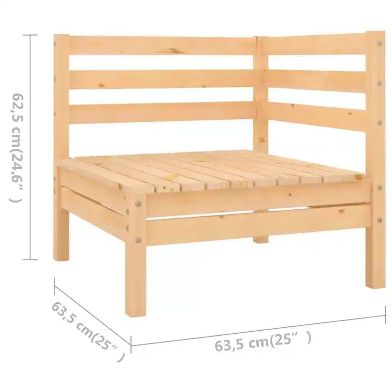 vidaXL Set divani da giardino Marrone chiaro Legno massello di pino Modulare di medie dimensioni