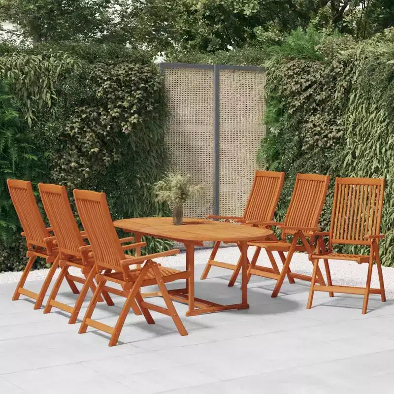 vidaXL Set pranzo da giardino con tavolo allungabile e sedie in legno massello di eucalipto