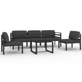 vidaXL Patio Lounge Set Outdoor Sectional Sofa Set Table Aluminum Anthracite