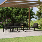 vidaXL Set Divani da Giardino Set Divani Sezionali da Esterno Tavolo Alluminio Antracite