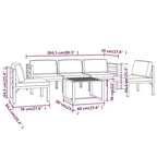 vidaXL Set Divani da Giardino Set Divani Sezionali da Esterno Tavolo Alluminio Antracite