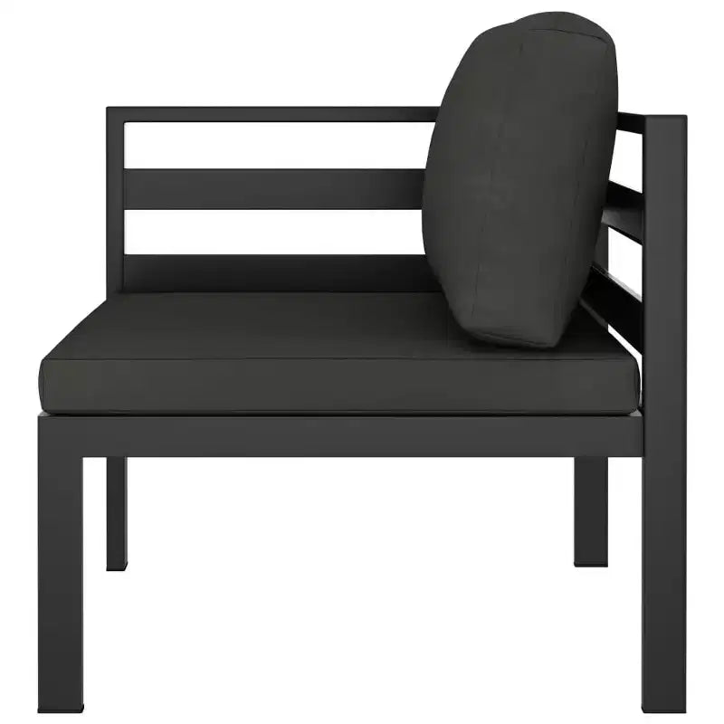 Set divano da giardino in alluminio vidaXL, antracite - Set da esterni da 10 pezzi con cuscini e guanciali - Resistente alle intemperie, facile da pulire, design modulare