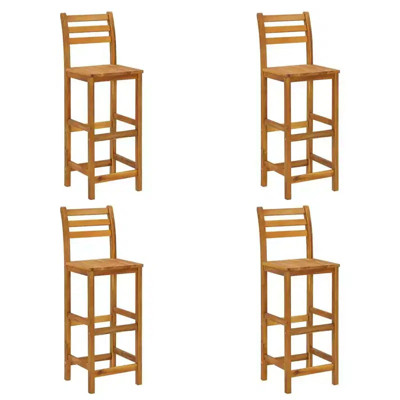 vidaXL Ensemble de bar de jardin Marron Bois d'acacia massif Repose-pieds moyen