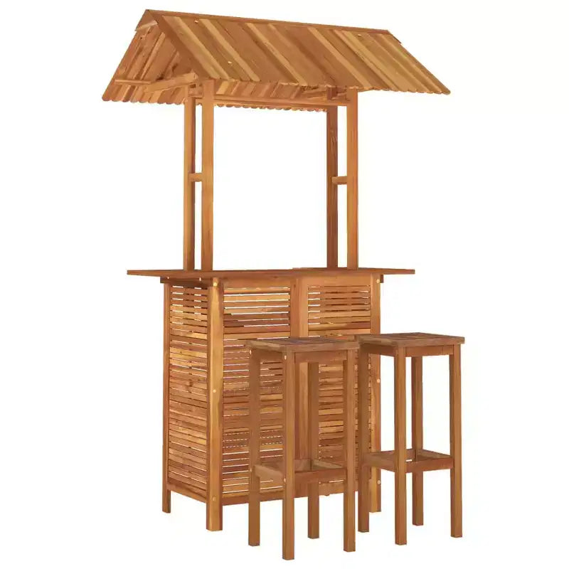 vidaXL Set di Mobili Bar da Esterno Tavolo e Sedie in Legno Massello di Acacia per Giardino Balcone