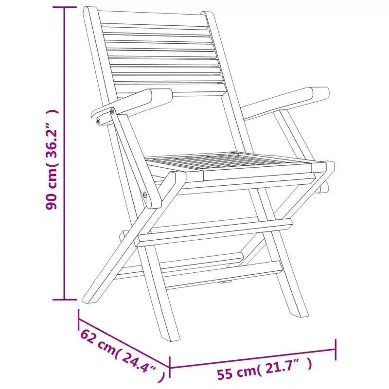 vidaXL Mobilier de jardin Teck Bois de teck massif Petit pliable