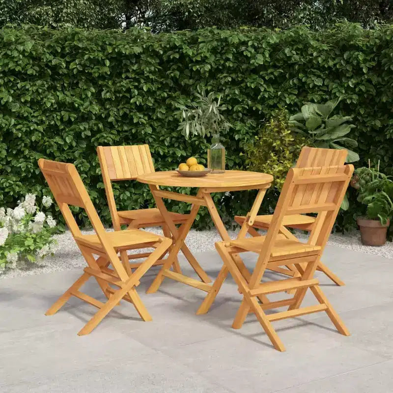 vidaXL Ensemble de salle à manger d'extérieur Table et chaises 5 pièces en bois de teck massif
