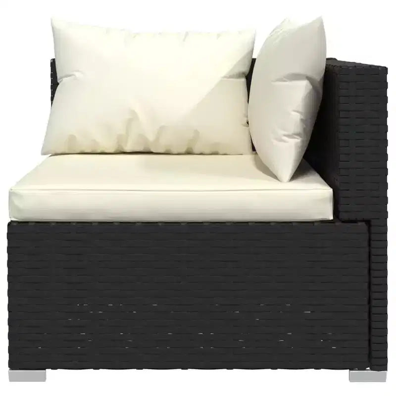 vidaXL Salotto da Giardino Nero con Cuscini Crema
