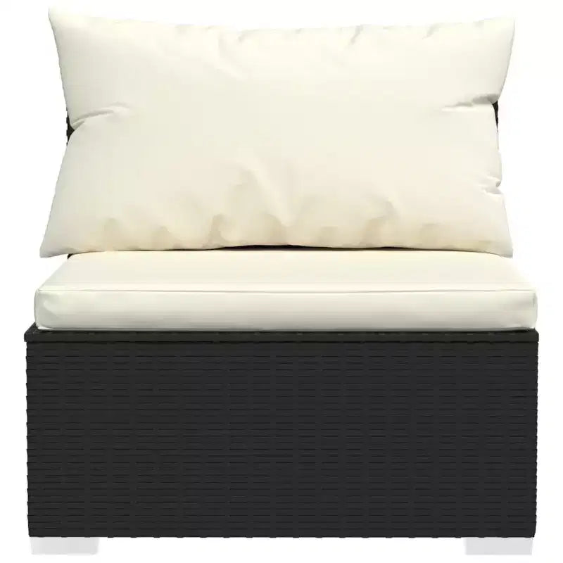vidaXL Salotto da Giardino Nero con Cuscini Crema