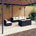 vidaXL Set da Salotto da Giardino Nero e Crema