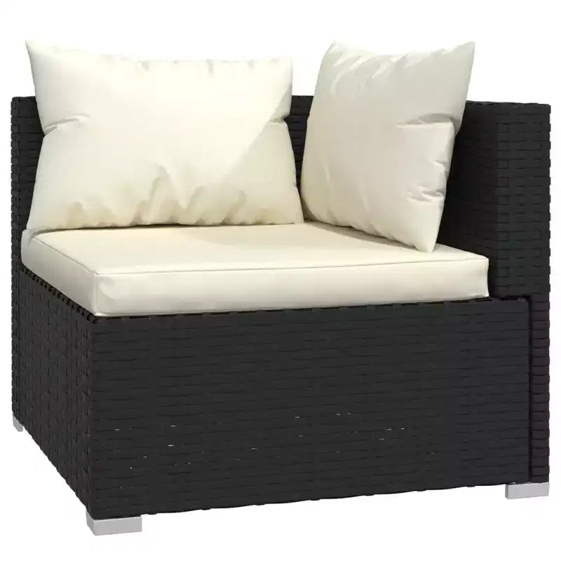 vidaXL Set da Salotto da Giardino Nero e Crema
