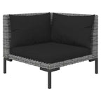 vidaXL Set da Salotto da Esterno Divano Sezionale da Giardino Tavolo in Polyrattan Grigio Scuro