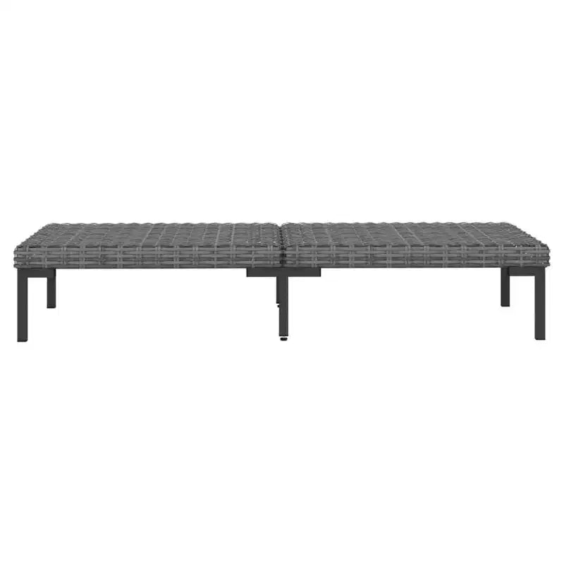 vidaXL Set da Salotto da Esterno Divano Sezionale da Giardino Tavolo in Polyrattan Grigio Scuro