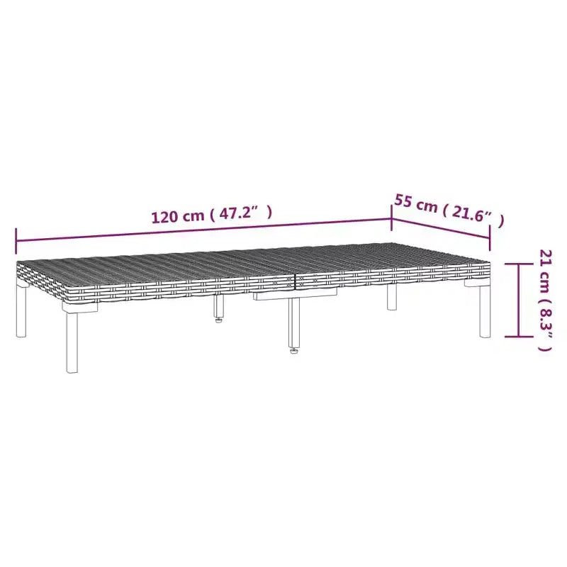 vidaXL Set da Salotto da Esterno Divano Sezionale da Giardino Tavolo in Polyrattan Grigio Scuro