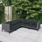 vidaXL Salon de jardin modulaire canapé et table résine tressée gris foncé