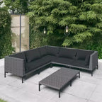 vidaXL Salotto da Giardino Set Divano Sezionale da Esterno con Tavolo, Polirattan, Grigio Scuro