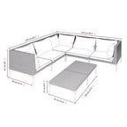 vidaXL Salotto da Giardino Set Divano Sezionale da Esterno con Tavolo, Polirattan, Grigio Scuro