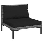 vidaXL Set salotto da giardino, Divano angolare componibile in polyrattan, Grigio scuro