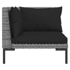 vidaXL Set salotto da giardino, Divano angolare componibile in polyrattan, Grigio scuro