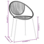 vidaXL Ensemble de salle à manger Noir Acier enduit de poudre, verre, rotin en PVC Moyen