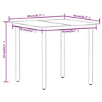 vidaXL Ensemble de salle à manger Noir Acier enduit de poudre, verre, rotin en PVC Moyen