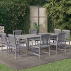 vidaXL Set da pranzo da esterni Tavolo e sedie Set mobili Legno massello di acacia Grigio
