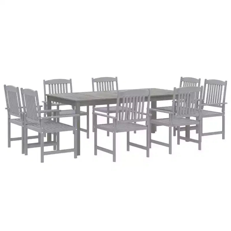 vidaXL Set da pranzo da esterni Tavolo e sedie Set mobili Legno massello di acacia Grigio