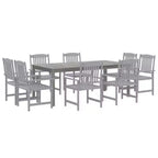 vidaXL Set da pranzo da esterni Tavolo e sedie Set mobili Legno massello di acacia Grigio