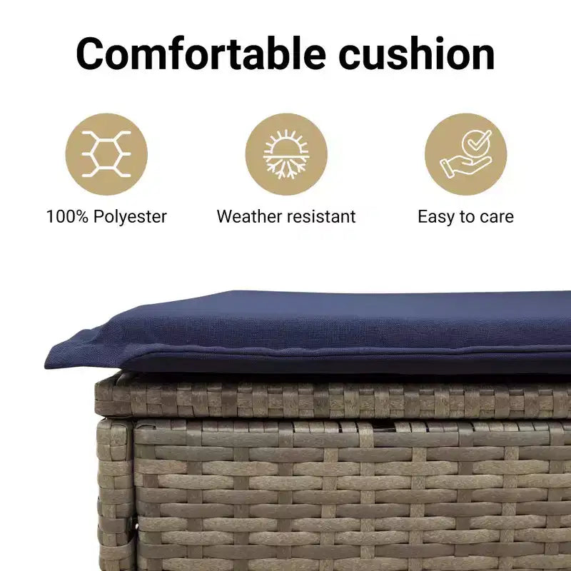 vidaXL Set da pranzo da giardino con cuscini da esterno in polyrattan grigio