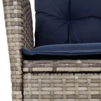 vidaXL Set da pranzo da giardino con cuscini da esterno in polyrattan grigio