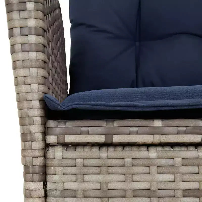 vidaXL Set da pranzo da giardino con cuscini da esterno in polyrattan grigio