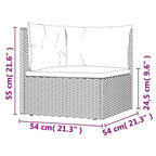 vidaXL - Set da Salotto da Giardino a 7 Pezzi - Divano Sezionale in Rattan Sintetico Grigio con Cuscini - Seduta Modulare da Esterno - Sedili Regolabili