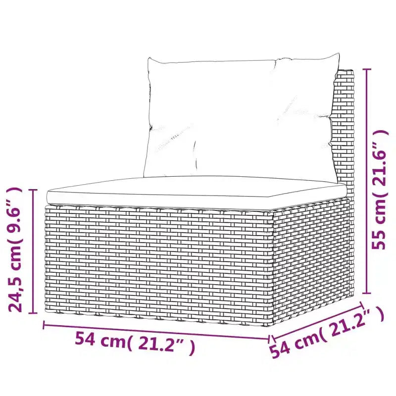 vidaXL - Set da Salotto da Giardino a 7 Pezzi - Divano Sezionale in Rattan Sintetico Grigio con Cuscini - Seduta Modulare da Esterno - Sedili Regolabili