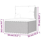 vidaXL - Set da Salotto da Giardino a 7 Pezzi - Divano Sezionale in Rattan Sintetico Grigio con Cuscini - Seduta Modulare da Esterno - Sedili Regolabili